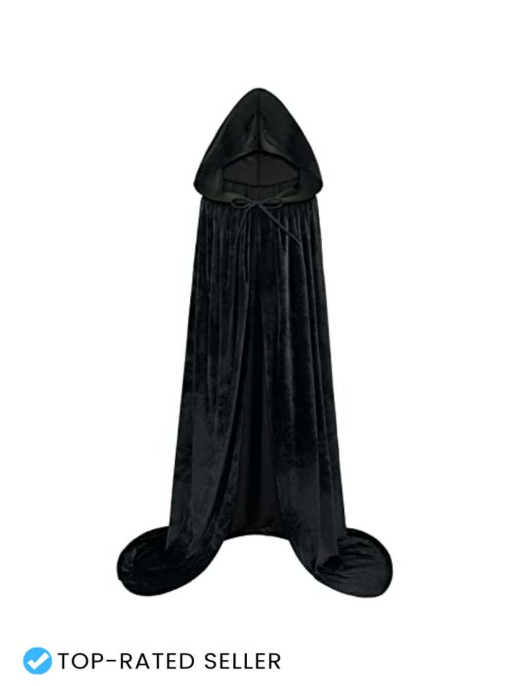 Velvet Hooded Cloak Cape Witch Vampire Wizard Cosplay Halloween Costume